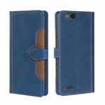 For ZTE Tempo X Skin Feel Straw Hat Magnetic Buckle Leather Phone Case(Blue)