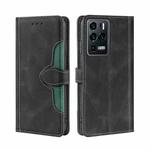 For ZTE Axon 30 Ultra 5G Skin Feel Straw Hat Magnetic Buckle Leather Phone Case(Black)