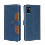 For ZTE Blabe A71 Skin Feel Straw Hat Magnetic Buckle Leather Phone Case(Blue)