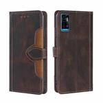 For ZTE Blabe A71 Skin Feel Straw Hat Magnetic Buckle Leather Phone Case(Brown)