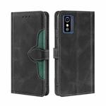 For ZTE Blabe L9 Skin Feel Straw Hat Magnetic Buckle Leather Phone Case(Black)