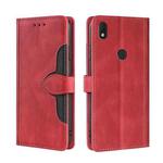 For Alcatel Axel / Lumos Skin Feel Straw Hat Magnetic Buckle Leather Phone Case(Red)