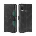 For Alcatel 1L 2021 Skin Feel Straw Hat Magnetic Buckle Leather Phone Case(Black)