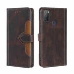 For Alcatel 1S 2021 / 3L 2021 Skin Feel Straw Hat Magnetic Buckle Leather Phone Case(Brown)