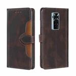 For Tecno Phantom X Skin Feel Straw Hat Magnetic Buckle Leather Phone Case(Brown)