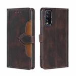 For vivo Y20 / Y20i / Y20s Skin Feel Straw Hat Magnetic Buckle Leather Phone Case(Brown)