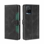 For vivo Y21 / Y21s / Y33s Skin Feel Straw Hat Magnetic Buckle Leather Phone Case(Black)