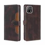 For vivo Y52s 5G / iQOO U3 Skin Feel Straw Hat Magnetic Buckle Leather Phone Case(Brown)