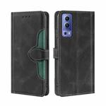 For vivo Y72 5G / iQOO Z3 Skin Feel Straw Hat Magnetic Buckle Leather Phone Case(Black)