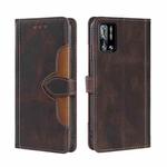 For Doogee N40 Pro Skin Feel Straw Hat Magnetic Buckle Leather Phone Case(Brown)