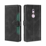 For Fujitsu Arrows BE4 F-41A Skin Feel Straw Hat Magnetic Buckle Leather Phone Case(Black)
