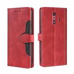 For Fujitsu Arrows F-01L F-42A Skin Feel Straw Hat Magnetic Buckle Leather Phone Case(Red)