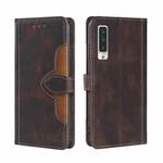 For Fujitsu Arrows NX9 F-52A Skin Feel Straw Hat Magnetic Buckle Leather Phone Case(Brown)