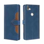 For Fujitsu Arrows RX / M05 Skin Feel Straw Hat Magnetic Buckle Leather Phone Case(Blue)