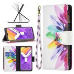 For vivo Y15s Colored Drawing Pattern Zipper Horizontal Flip Leather Phone Case(Sun Flower)