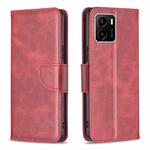 For vivo Y15s Lambskin Texture Pure Color Horizontal Flip Leather Phone Case(Red)