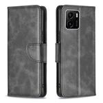 For vivo Y15s Lambskin Texture Pure Color Horizontal Flip Leather Phone Case(Black)