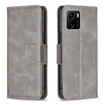 For vivo Y15s Lambskin Texture Pure Color Horizontal Flip Leather Phone Case(Grey)
