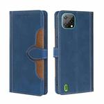 For Blackview A55 Skin Feel Straw Hat Magnetic Buckle Leather Phone Case(Blue)
