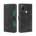 For Blackview A70 Skin Feel Straw Hat Magnetic Buckle Leather Phone Case(Black)