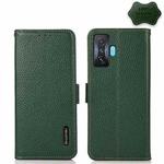 For Xiaomi Redmi K50 Gaming KHAZNEH Side-Magnetic Litchi Genuine Leather RFID Phone Case(Green)