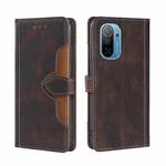 For Ulefone Note 13P Skin Feel Straw Hat Magnetic Buckle Leather Phone Case(Brown)