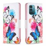 For Nokia G21 / G11 Colored Drawing Pattern Horizontal Flip Leather Phone Case(Butterflies)