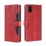 For Sharp Aquos R3 SHV44 SH-04L Skin Feel Straw Hat Magnetic Buckle Leather Phone Case(Red)