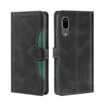 For Sharp Aquos Sense 3 Basic/Sense 3 Lite Skin Feel Straw Hat Magnetic Buckle Leather Phone Case(Black)