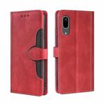 For Sharp Aquos Sense 3 Basic/Sense 3 Lite Skin Feel Straw Hat Magnetic Buckle Leather Phone Case(Red)