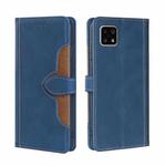 For Sharp Aquos Sense 4 4G/5G Skin Feel Straw Hat Magnetic Buckle Leather Phone Case(Blue)