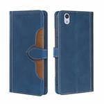 For Sharp Aquos Sense SH-01K SHV40 SH-M05 Skin Feel Straw Hat Magnetic Buckle Leather Phone Case(Blue)