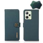 For OPPO Realme C35 KHAZNEH Custer Genuine Leather RFID Phone Case(Green)