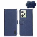 For OPPO Realme C35 KHAZNEH Litchi Genuine Leather Phone Case(Blue)