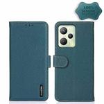 For OPPO Realme C35 KHAZNEH Litchi Genuine Leather Phone Case(Green)