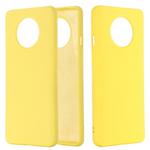 For OnePlus 7T Solid Color Liquid Silicone Shockproof Full Coverage Protective Case(Yellow)