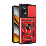 For Xiaomi Poco X4 Pro 5G Sliding Camera Cover TPU+PC Phone Case(Red)