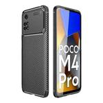 For Xiaomi Poco M4 Pro Carbon Fiber Texture Shockproof TPU Phone Case(Black)