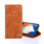 For HTC Desire 12 Non-Magnetic Retro Texture Leather Phone Case(Brown)