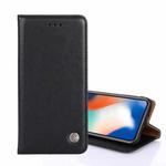 For HTC One M9 Non-Magnetic Retro Texture Leather Phone Case(Black)