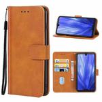 Leather Phone Case For Sharp Aquos R3 / SHV44 / SH-04L(Brown)