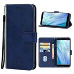 Leather Phone Case For Sharp Aquos Sense 3 Basic(Blue)