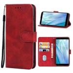 Leather Phone Case For Sharp Aquos Sense 3 Basic(Red)