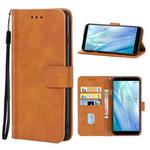 Leather Phone Case For Sharp Aquos Sense 3 Basic(Brown)