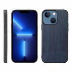 For iPhone 13 mini Wood Texture PU Phone Case (Blue)