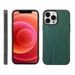 For iPhone 12 / 12 Pro Wood Texture PU Phone Case(Green)