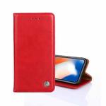 For OPPO Reno3 Pro Non-Magnetic Retro Texture Horizontal Flip Leather Phone Case(Red)