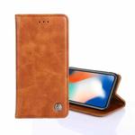 For OPPO Reno Z Non-Magnetic Retro Texture Horizontal Flip Leather Phone Case(Brown)