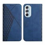 For Motorola Edge X30 Diamond Splicing Skin Feel Magnetic Leather Phone Case(Blue)