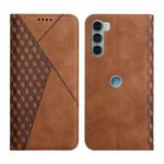 For Motorola Moto G200 5G / Edge S30 Diamond Splicing Skin Feel Magnetic Leather Phone Case(Brown)